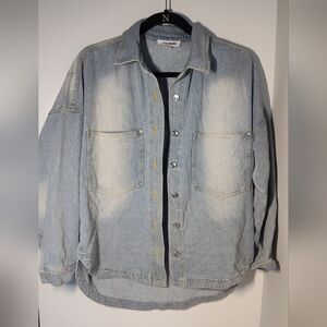 Steve Madden Light Blue Denim Jacket Size Xs #519